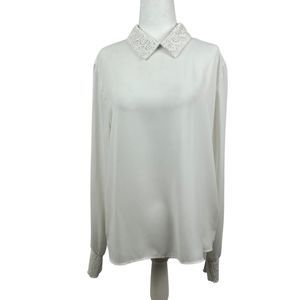 Pins & Needles White Blouse with Lace Collar